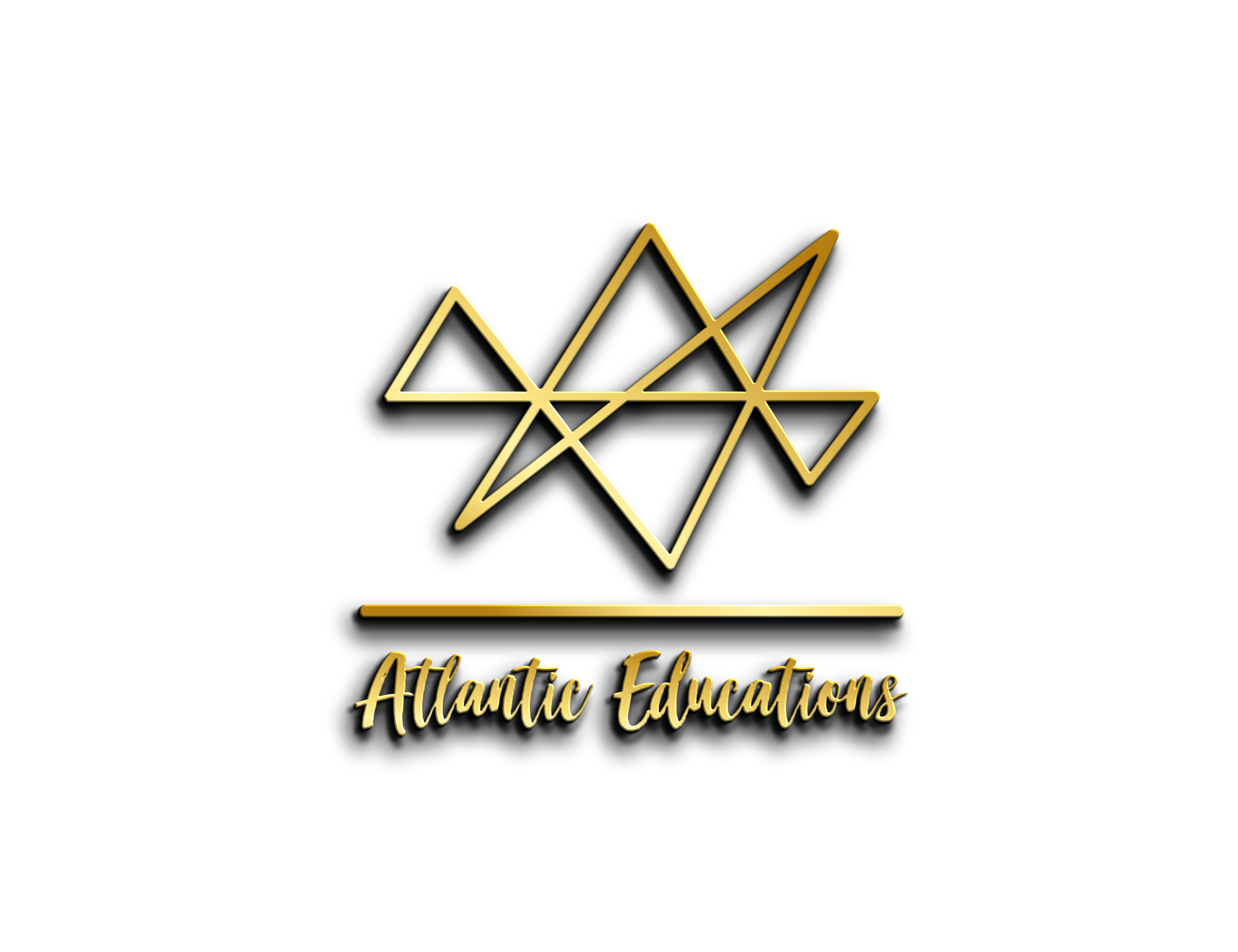 Atlantic Educations logo in gold with transparent background, symbolizing financial empowerment and coaching